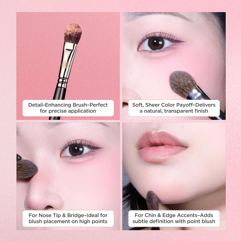 Piccasso 23 Small Blusher Brush – Precise Makeup Brush for Cheeks, Nose, and Chin, Soft Squirrel & Horse Hair for Delicate Application, Detail Face Brush for Daily Use, Korean Professional Beauty Tool - Image 4